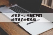 从零到一,揭秘打码网站搭建的全程攻略 从零到一,揭秘打码网站搭建的全程攻略