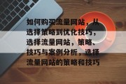 如何购买流量网站,从选择策略到优化技巧,选择流量网站,策略、技巧与案例分析,选择流量网站的策略和技巧 如何购买流量网站,从选择策略到优化技巧,选择流量网站,策略、技巧与案例分析,选择流量网站的策略和技巧