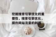 挖掘搜索引擎优化的重要性,搜索引擎优化,提升网站流量的利器 挖掘搜索引擎优化的重要性,搜索引擎优化,提升网站流量的利器
