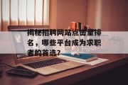 揭秘招聘网站点击量排名，哪些平台成为求职者的首选？