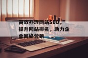 高效办理网站SEO,提升网站排名,助力企业网络营销 高效办理网站SEO,提升网站排名,助力企业网络营销