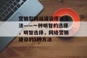 营销型网站建设搭建方法——一种明智的选择，明智选择，网络营销建设的1种方法