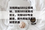 沈阳网站SEO公司揭秘,沈阳SEO关键词优化,沈阳SEO专业解读,提升网站流量的秘密武器 沈阳网站SEO公司揭秘,沈阳SEO关键词优化,沈阳SEO专业解读,提升网站流量的秘密武器