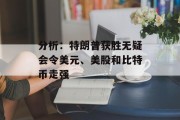 分析：特朗普获胜无疑会令美元、美股和比特币走强