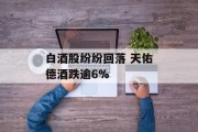 白酒股纷纷回落 天佑德酒跌逾6%