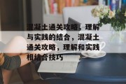 混凝土通关攻略，理解与实践的结合，混凝土通关攻略，理解和实践相结合技巧