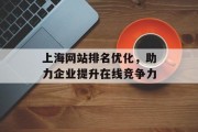 上海网站排名优化,助力企业提升在线竞争力 上海网站排名优化,助力企业提升在线竞争力