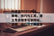 构建高效SEO网站,策略、技巧与工具,建立专业搜索引擎网站,策略、技巧与工具分享 构建高效SEO网站,策略、技巧与工具,建立专业搜索引擎网站,策略、技巧与工具分享
