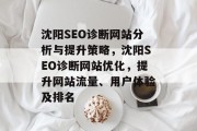沈阳SEO诊断网站分析与提升策略,沈阳SEO诊断网站优化,提升网站流量、用户体验及排名