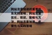 网站流量加速的重要性及实践策略,网站流量优化,现状、策略与方法,网站流量加速,必要性与实践策略 网站流量加速的重要性及实践策略,网站流量优化,现状、策略与方法,网站流量加速,必要性与实践策略