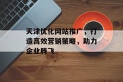 天津优化网站推广,打造高效营销策略,助力企业腾飞 天津优化网站推广,打造高效营销策略,助力企业腾飞