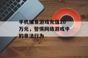 手机捕鱼游戏充值20万元，警惕网络游戏中的非法行为