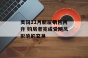 美国11月新屋销售回升 购房者完成受飓风影响的交易 美国11月新屋销售回升 购房者完成受飓风影响的交易