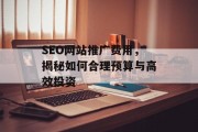 SEO网站推广费用,揭秘如何合理预算与高效投资 SEO网站推广费用,揭秘如何合理预算与高效投资