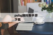 pubg国际服手游 下载