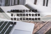 SEO网站优化快速排名,如何选择专业搜索引擎公司实现网站高效排名 SEO网站优化快速排名,如何选择专业搜索引擎公司实现网站高效排名
