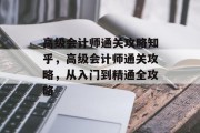 高级会计师通关攻略知乎，高级会计师通关攻略，从入门到精通全攻略