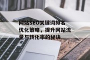 网站SEO关键词排名优化策略,提升网站流量与转化率的秘诀 网站SEO关键词排名优化策略,提升网站流量与转化率的秘诀