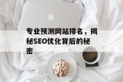 专业预测网站排名,揭秘SEO优化背后的秘密 专业预测网站排名,揭秘SEO优化背后的秘密