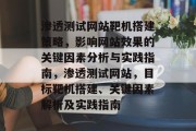 渗透测试网站靶机搭建策略,影响网站效果的关键因素分析与实践指南,渗透测试网站,目标靶机搭建、关键因素解析及实践指南 渗透测试网站靶机搭建策略,影响网站效果的关键因素分析与实践指南,渗透测试网站,目标靶机搭建、关键因素解析及实践指南