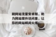 刷网站流量安卓版,助力网站提升访问量,让你的网站瞬间火爆! 刷网站流量安卓版,助力网站提升访问量,让你的网站瞬间火爆!