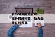 青岛SEO网站管理,提升网站排名,助力企业在线发展 青岛SEO网站管理,提升网站排名,助力企业在线发展