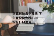 华钦科技盘中异动 下午盘股价大跌8.80%报1.14美元 华钦科技盘中异动 下午盘股价大跌8.80%报1.14美元