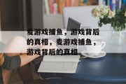麦游戏捕鱼,游戏背后的真相,麦游戏捕鱼,游戏背后的真相 麦游戏捕鱼,游戏背后的真相,麦游戏捕鱼,游戏背后的真相