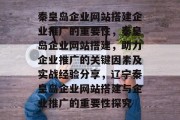秦皇岛企业网站搭建企业推广的重要性,秦皇岛企业网站搭建,助力企业推广的关键因素及实战经验分享,辽宁秦皇岛企业网站搭建与企业推广的重要性探究 秦皇岛企业网站搭建企业推广的重要性,秦皇岛企业网站搭建,助力企业推广的关键因素及实战经验分享,辽宁秦皇岛企业网站搭建与企业推广的重要性探究