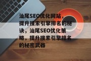 汕尾SEO优化网站，提升搜索引擎排名的秘诀，汕尾SEO优化策略，提升搜索引擎排名的秘密武器