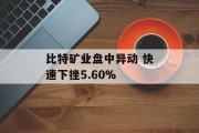 比特矿业盘中异动 快速下挫5.60% 比特矿业盘中异动 快速下挫5.60%