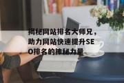 揭秘网站排名大师兄，助力网站快速提升SEO排名的神秘力量