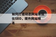如何打造动态网站并优化SEO，提升网站排名