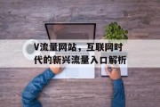 V流量网站,互联网时代的新兴流量入口解析 V流量网站,互联网时代的新兴流量入口解析