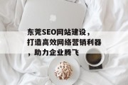 东莞SEO网站建设,打造高效网络营销利器,助力企业腾飞 东莞SEO网站建设,打造高效网络营销利器,助力企业腾飞