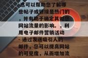 如何轻松查到您的网站流量，轻松检查网站流量的10大方法，网站分析工具 - 如Google Analytics、Adobe Analytics等，使用它们可以查看网站的流量趋势和用户行为。，直接搜索网站 - 这是最直接的方法，但是需要您了解并熟悉搜索引擎算法。，分析社交媒体数据 - 这可以帮助您了解哪些帖子或链接是热门的，并有助于确定其对您网站流量的影响。，利用电子邮件营销活动 - 通过发送吸引人的邮件，您可以提高网站的可见度，从而增加流量。，使用关键词优化 - 优化网站的内容以使其更符合搜索引擎