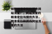 如何精准定位和提升网站流量?,网站流量的精准定位与提升方法,精准定位和提升网站流量的方法 如何精准定位和提升网站流量?,网站流量的精准定位与提升方法,精准定位和提升网站流量的方法