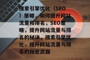 搜索引擎优化(SEO)策略,如何提升网站流量和排名,SEO策略,提升网站流量与排名的秘诀,搜索引擎优化,提升网站流量与排名的秘密武器 搜索引擎优化(SEO)策略,如何提升网站流量和排名,SEO策略,提升网站流量与排名的秘诀,搜索引擎优化,提升网站流量与排名的秘密武器