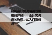 初级会计实务通关攻略视频详解!,会计实务通关教程,从入门到精通