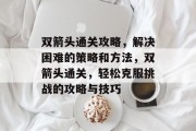 双箭头通关攻略,解决困难的策略和方法,双箭头通关,轻松克服挑战的攻略与技巧