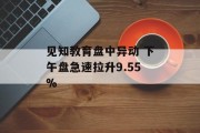 见知教育盘中异动 下午盘急速拉升9.55% 见知教育盘中异动 下午盘急速拉升9.55%