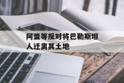 阿盟等反对将巴勒斯坦人迁离其土地
