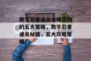 数字忍者通关攻略游戏的五大策略,数字忍者通关秘籍,五大攻略策略!