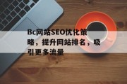 Bc网站SEO优化策略,提升网站排名,吸引更多流量 Bc网站SEO优化策略,提升网站排名,吸引更多流量