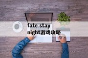 fate stay night游戏攻略