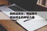 刷网站优化，揭秘提升网站排名的神秘力量