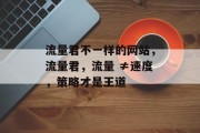 流量君不一样的网站,流量君,流量 ≠速度,策略才是王道 流量君不一样的网站,流量君,流量 ≠速度,策略才是王道