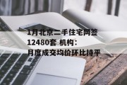 1月北京二手住宅网签12480套 机构:月度成交均价环比持平 1月北京二手住宅网签12480套 机构:月度成交均价环比持平
