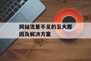 网站流量不足的五大原因及解决方案 网站流量不足的五大原因及解决方案