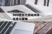 SEO优化之网站域名选择与策略 SEO优化之网站域名选择与策略
